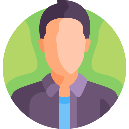 avatar homme brun avec chemise sur fond vert