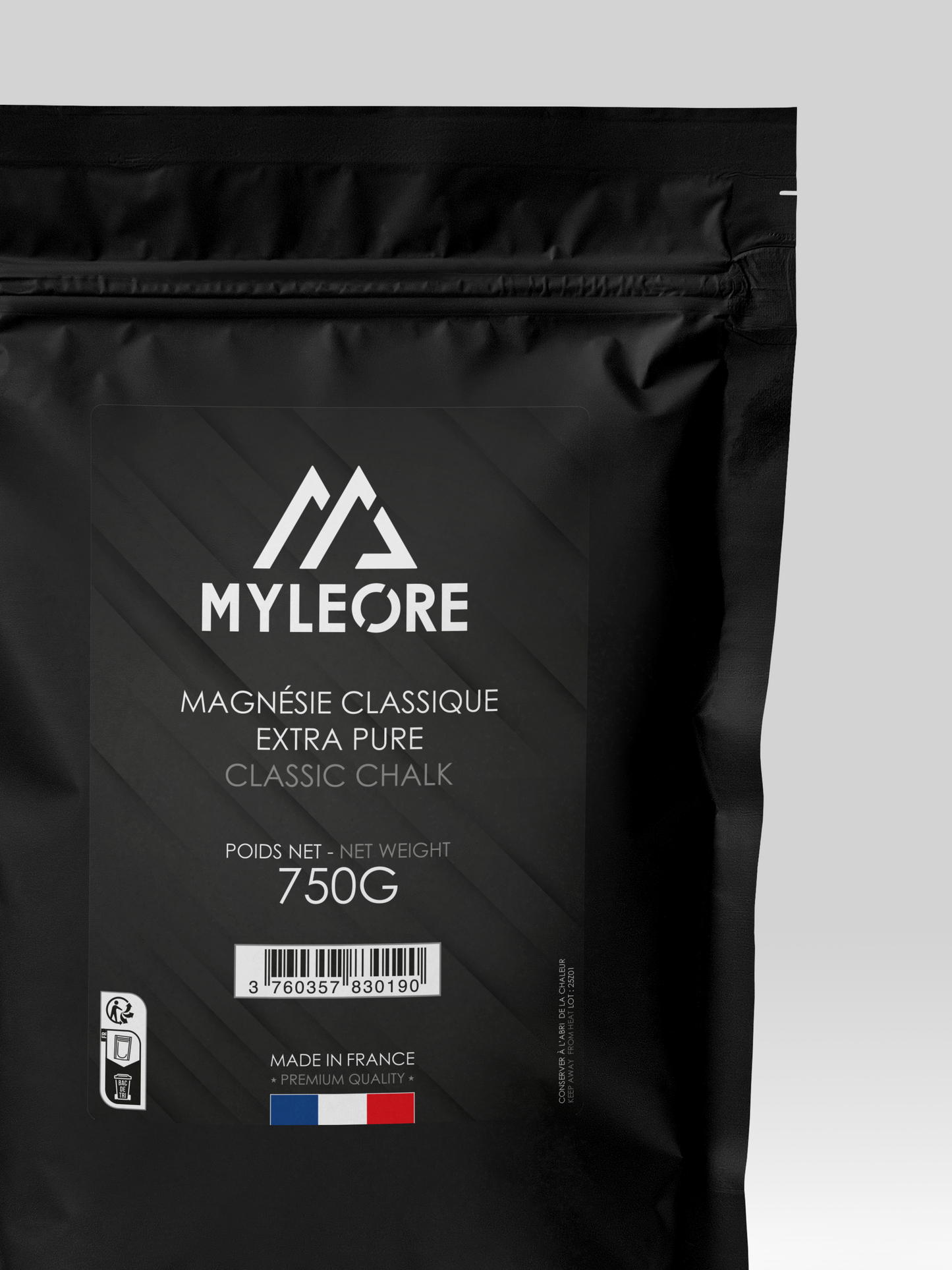 Zoom sur le pochon de magnésie classique de 750g
