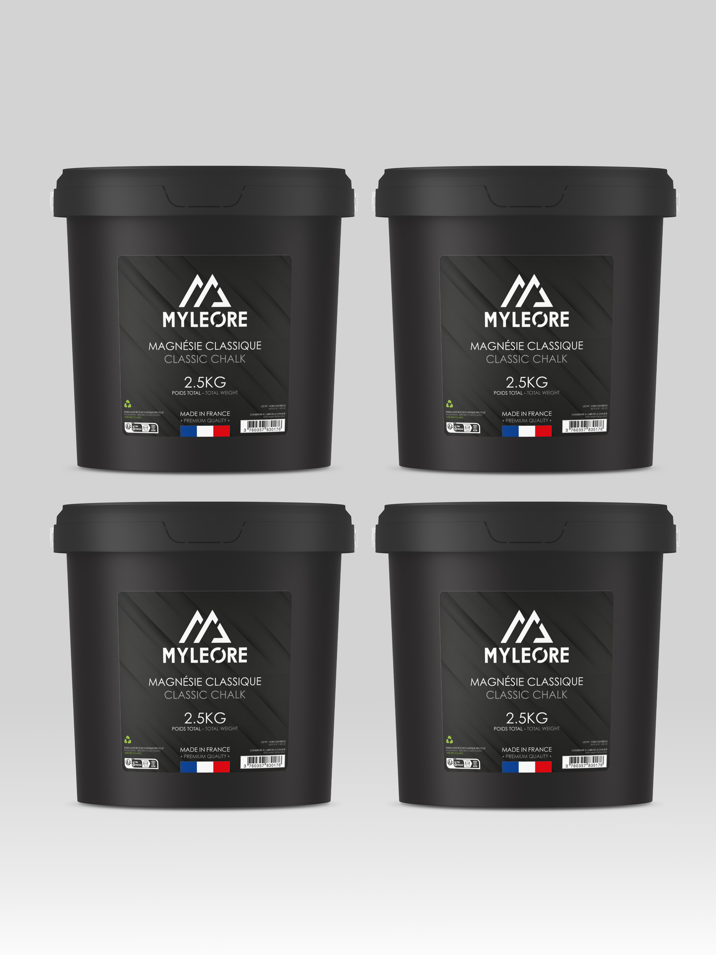 4 seaux de magnésie classique de 2,5kg