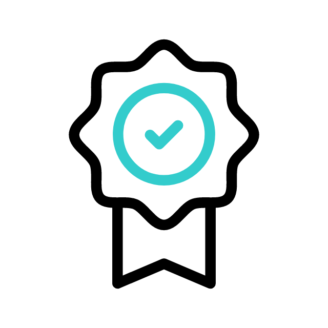 badge de vérification en mouvement pour montrer la qualité de l'entreprise et ses produits